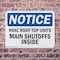 Signmission Hvac Roof Top Units Main Shutoffs Inside, 10 in W x Rectangle, Plastic OS-2PACK-NS-P-710-L-13561 - alternate 2